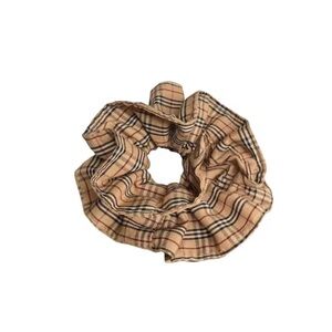 Plaid Tan Scrunchie